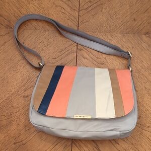 Relic By Fossil Striped Crossbody Bag in Blue, Tan, Orange and Cream
